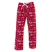 Virginia Tech Hokies VT  Repeat Print Hand Sketched Vive La Fete Impressions Artwork Womens  Red  Lounge Pants