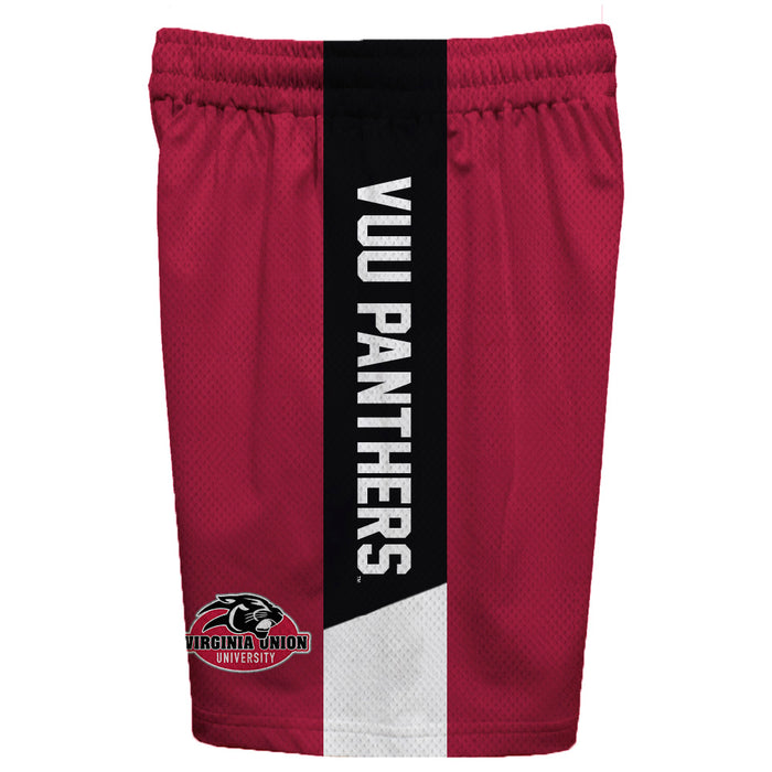 Virginia Union Panthers Vive La Fete Game Day Maroon Stripes Boys Solid Black Athletic Mesh Short - Vive La Fête - Online Apparel Store