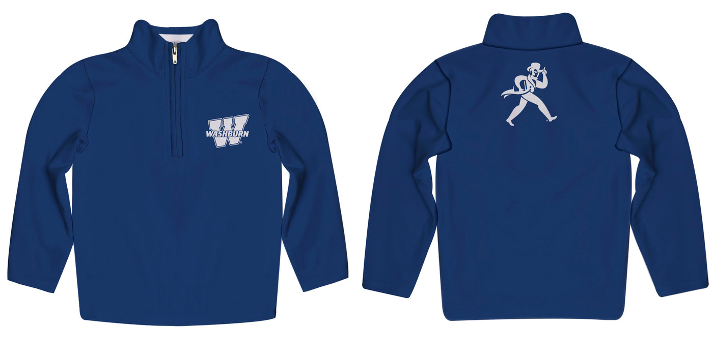 Washburn Ichabods Vive La Fete Game Day Solid Blue Quarter Zip Pullover Sleeves