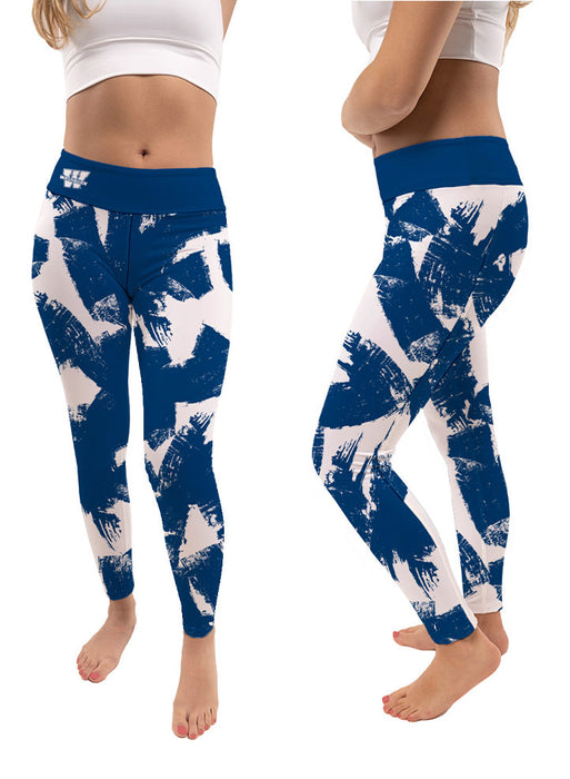Washburn Ichabods Vive La Fete Paint Brush Logo on Waist Women Blue Yoga Leggings - Vive La Fête - Online Apparel Store
