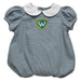 Wayne State University Warriors Embroidered Hunter Green Gingham Girls Baby Bubble Short Sleeve