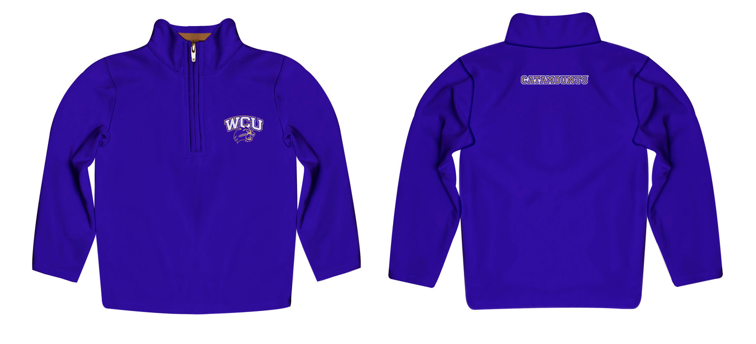 Western Carolina Catamounts Vive La Fete Logo and Mascot Name Womens Purple Quarter Zip Pullover - Vive La Fête - Online Apparel Store