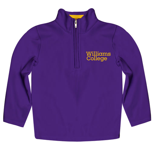 Williams College Ephs Vive La Fete Game Day Solid Purple Quarter Zip Pullover Sleeves