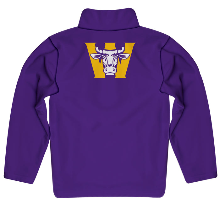 Williams College Ephs Vive La Fete Game Day Solid Purple Quarter Zip Pullover Sleeves