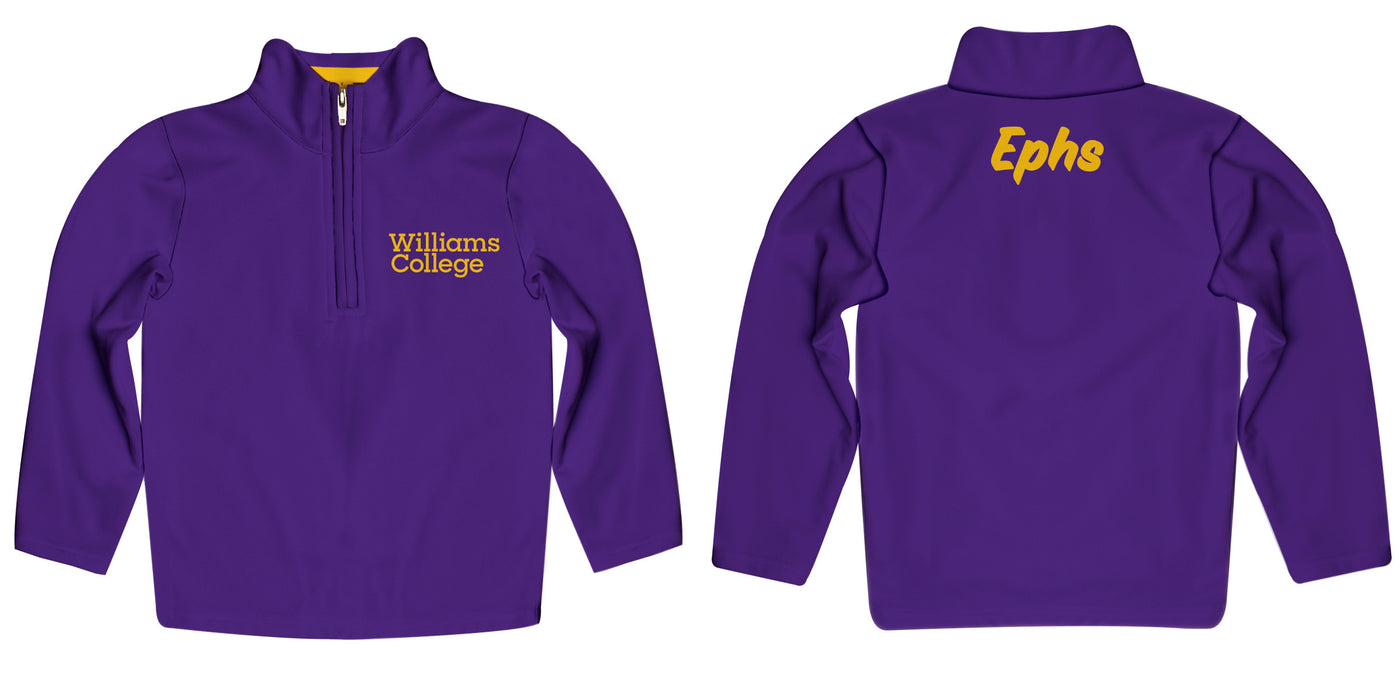 Williams College Ephs Vive La Fete Logo and Mascot Name Womens Purple Quarter Zip Pullover - Vive La Fête - Online Apparel Store