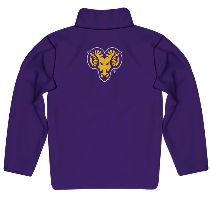 West Chester University Golden Rams WCU  Vive La Fete Game Day Solid Purple Quarter Zip Pullover Sleeves