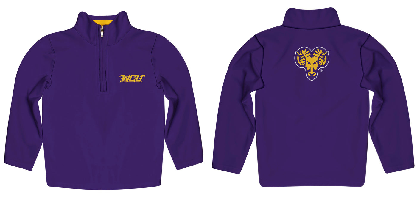 West Chester University Golden Rams WCU  Vive La Fete Game Day Solid Purple Quarter Zip Pullover Sleeves