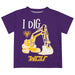 West Chester University Golden Rams WCU  Vive La Fete Excavator Boys Game Day Purple Short Sleeve Tee