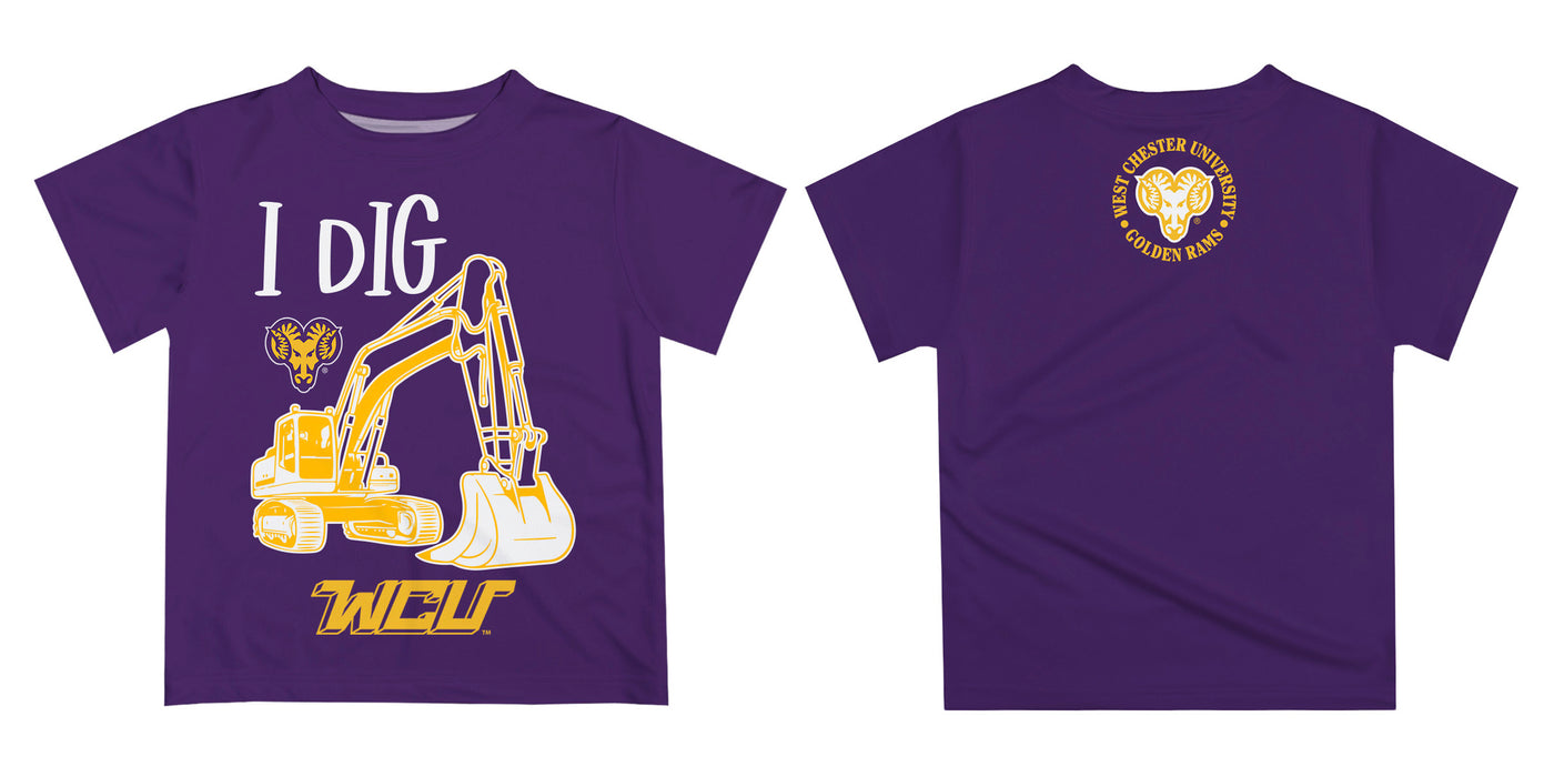 West Chester University Golden Rams WCU  Vive La Fete Excavator Boys Game Day Purple Short Sleeve Tee - Vive La Fête - Online Apparel Store