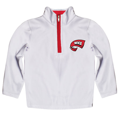 Western Kentucky Hilltoppers Hand Sketched Vive La Fete Impressions Artwork  White Quarter Zip Pullover V1