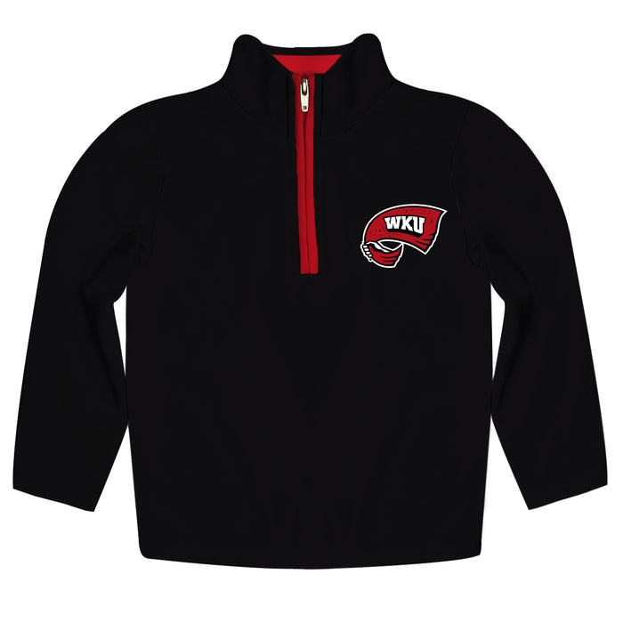 Western Kentucky Hilltoppers Hand Sketched Vive La Fete Impressions Artwork  Black Quarter Zip Pullover V1