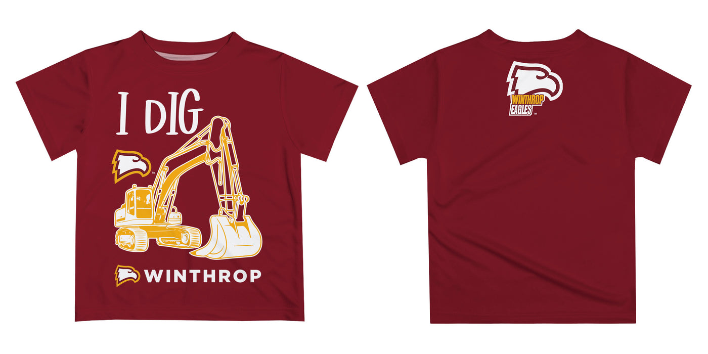 Winthrop University Eagles Vive La Fete Excavator Boys Game Day Garnet Short Sleeve Tee - Vive La Fête - Online Apparel Store