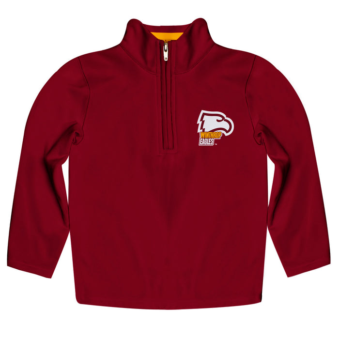 Winthrop Eagles Vive La Fete Logo and Mascot Name Womens Garnet Quarter Zip Pullover