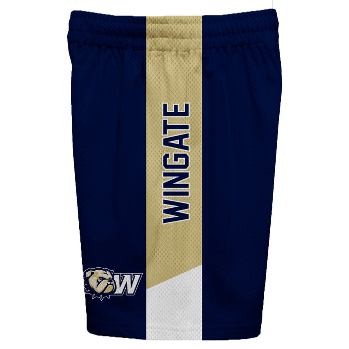 Wingate Bulldogs Vive La Fete Game Day Blue Stripes Boys Solid Gold Athletic Mesh Short - Vive La Fête - Online Apparel Store