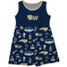 Wingate University Bulldogs Sleeveless Tank Dress Girls Navy Repeat Print Hand Sketched Vive La Fete Impressions