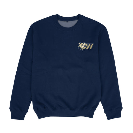 Wingate University Bulldogs Hand Sketched Vive La Fete Impressions Artwork Womens  Navy Crewneck Sweatshirt