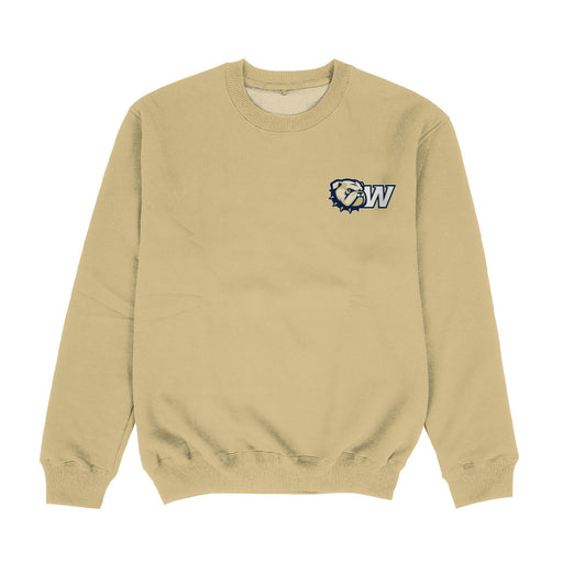 Wingate University Bulldogs Hand Sketched Vive La Fete Impressions Artwork Womens  Gold Crewneck Sweatshirt