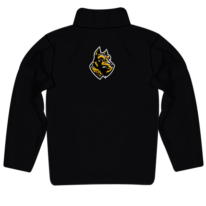 College of Wooster Fighting Scots Vive La Fete Game Day Solid Black Quarter Zip Pullover Sleeves