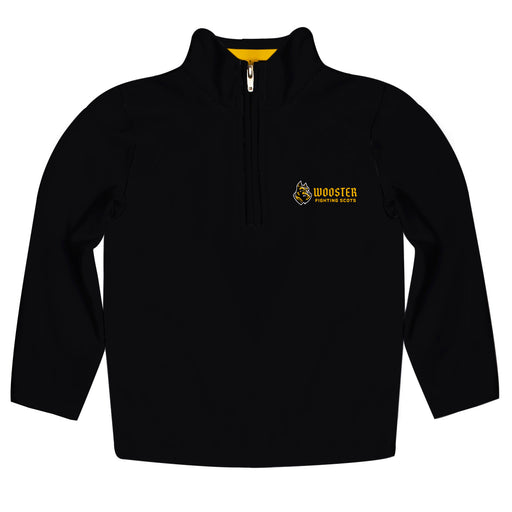 College of Wooster Fighting Scots Vive La Fete Game Day Solid Yellow Quarter Zip Pullover Sleeves