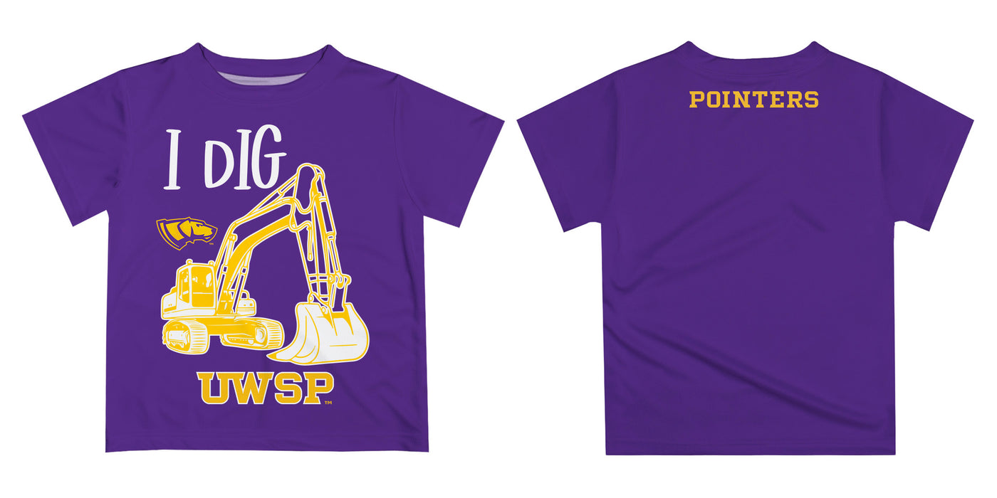 UWSP University of Wisconsin Stevens Point Pointers Vive La Fete Excavator Boys Game Day Purple Short Sleeve Tee - Vive La Fête - Online Apparel Store