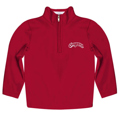 Washington State University WSU Cougars Vive La Fete Game Day Solid Crimson Quarter Zip Pullover Sleeves