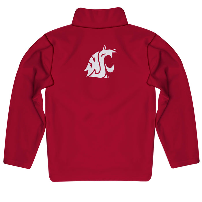 Washington State University WSU Cougars Vive La Fete Game Day Solid Crimson Quarter Zip Pullover Sleeves