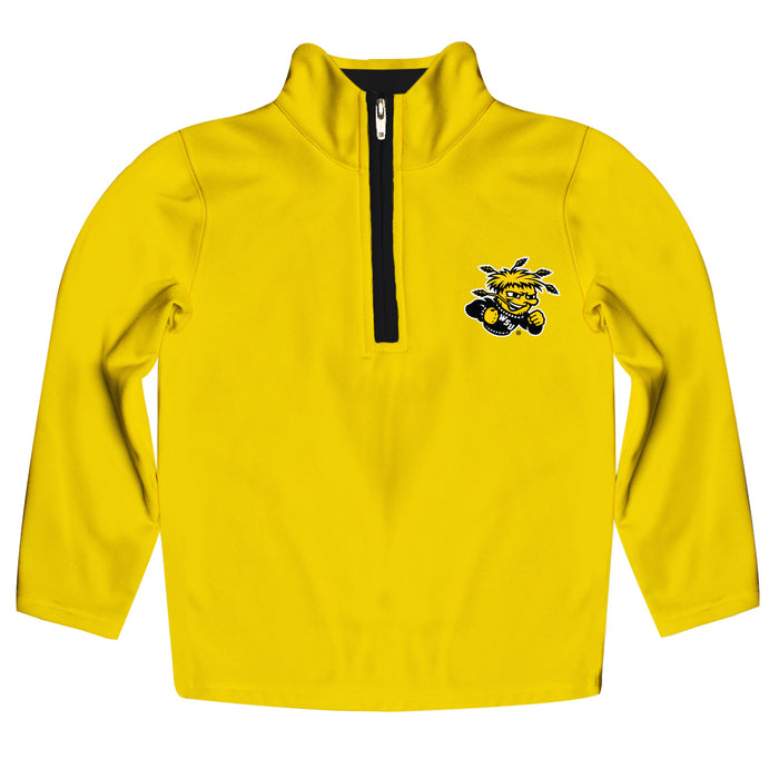 Wichita State Shockers WSU Hand Sketched Vive La Fete Impressions Artwork  Yellow Quarter Zip Pullover V1