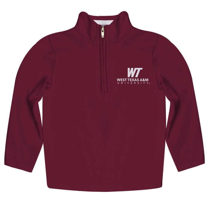 West Texas A&M Buffaloes Vive La Fete Game Day Solid Maroon Quarter Zip Pullover Sleeves