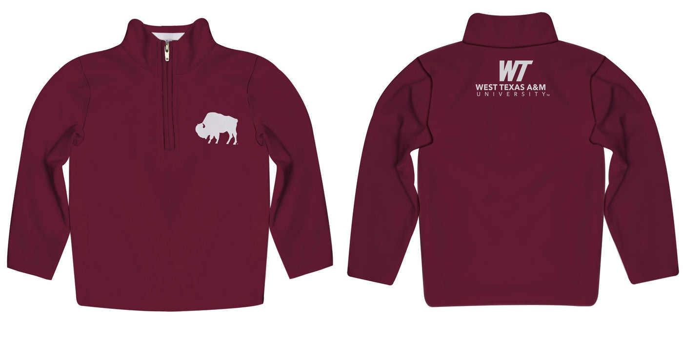 West Texas A&M Buffaloes Vive La Fete Logo and Mascot Name Womens Maroon Quarter Zip Pullover - Vive La Fête - Online Apparel Store