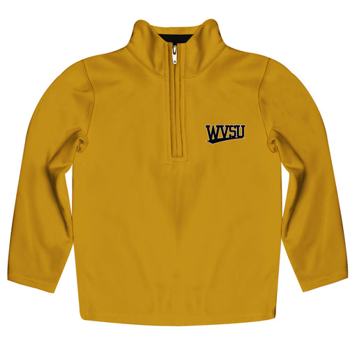 West Virginia Yellow Jackets WVSU Vive La Fete Game Day Solid Gold Quarter Zip Pullover Sleeves