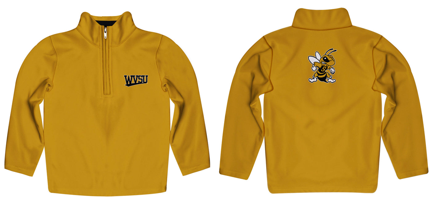 West Virginia Yellow Jackets WVSU Vive La Fete Game Day Solid Gold Quarter Zip Pullover Sleeves