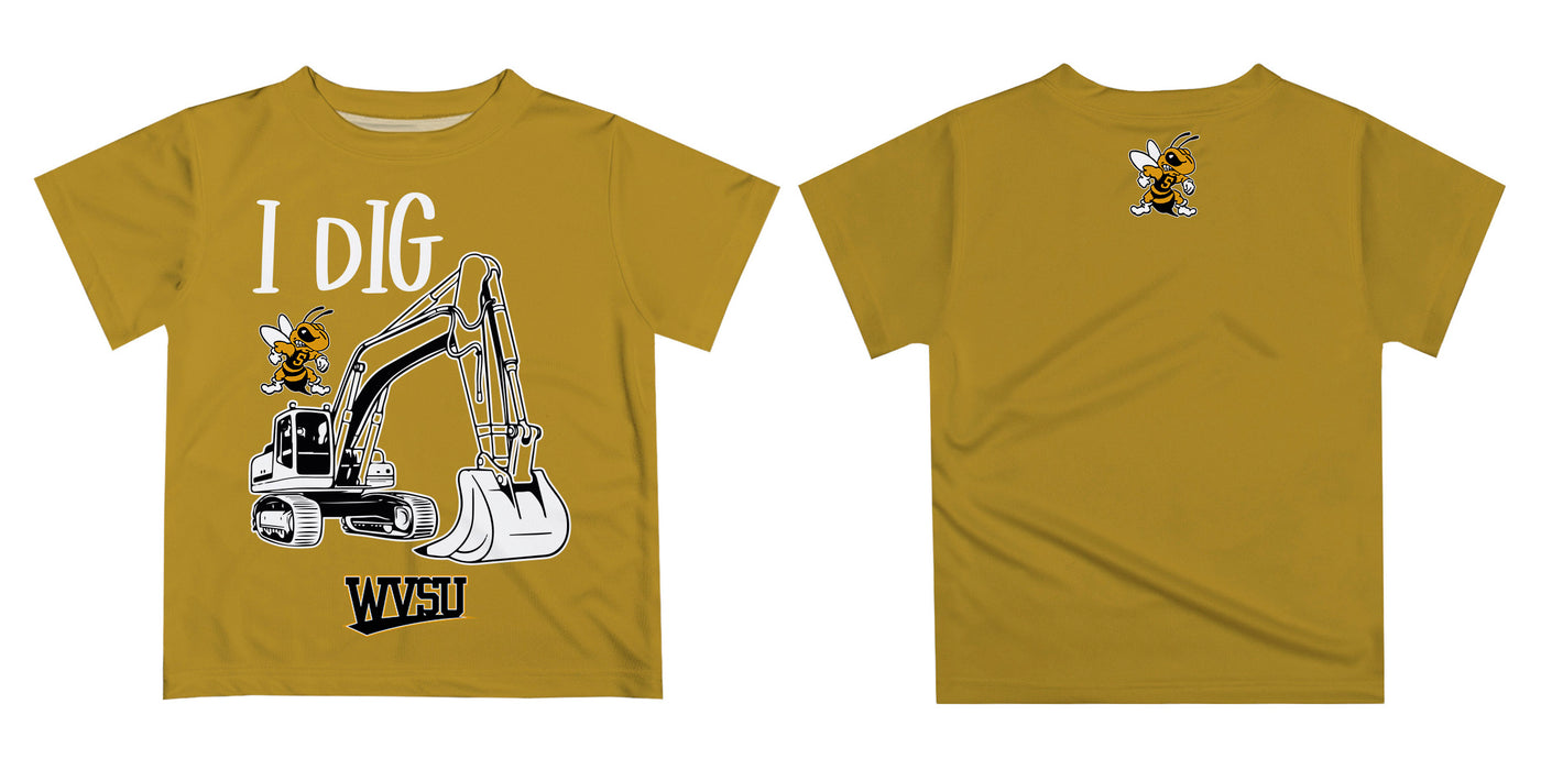 West Virginia Yellow Jackets WVSU Vive La Fete Excavator Boys Game Day Gold Short Sleeve Tee - Vive La Fête - Online Apparel Store