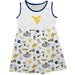 West Virginia Mountaineers Sleeveless Tank Dress Girls White Repeat Print Hand Sketched Vive La Fete Impressions