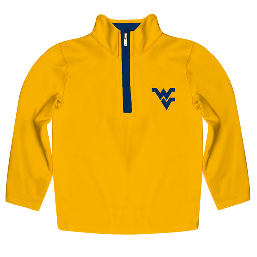 West Virginia University Mountaineers Hand Sketched Vive La Fete Impressions Artwork  Gold Quarter Zip Pullover V1