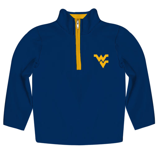 West Virginia University Mountaineers Hand Sketched Vive La Fete Impressions Artwork  Navy Quarter Zip Pullover V1