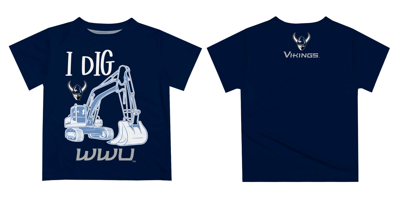 Western Washington Vikings Vive La Fete Excavator Boys Game Day Blue Short Sleeve Tee - Vive La Fête - Online Apparel Store