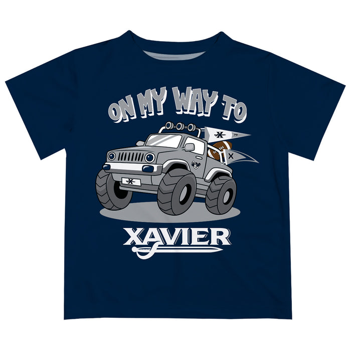 Xavier Musketeers Vive La Fete Monster Truck Boys Game Day BLue Short Sleeve Tee