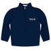 Yale University Bulldogs Vive La Fete Game Day Solid Blue Quarter Zip Pullover Sleeves