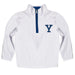 Yale University Bulldogs Hand Sketched Vive La Fete Impressions Artwork  White Quarter Zip Pullover V1