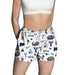 Yale University Bulldogs Repeat Print Hand Sketched Vive La Fete Impressions Artwork Womens White Lounge Shorts