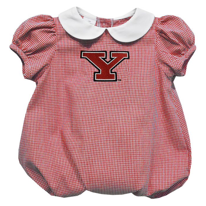 Youngstown State Penguins Embroidered Red Cardinal Gingham Baby Bubble Short Sleeve