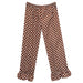 Brown Polka Dots Girls Ruffle Pants