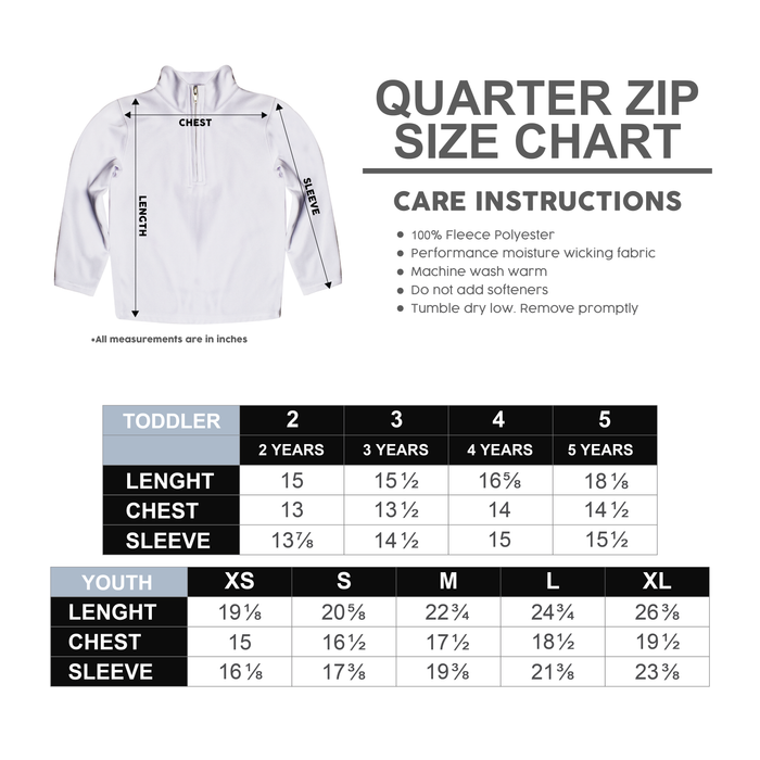 Tampa Spartans Embroidered Kids Gray Stripes Quarter Zip Pullover