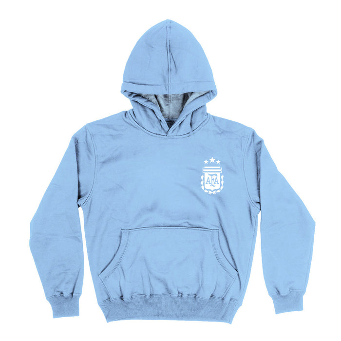 Argentina National Team Hand Sketched Impressions Artwork Light Blue Fleece Long Sleeve Hoodie