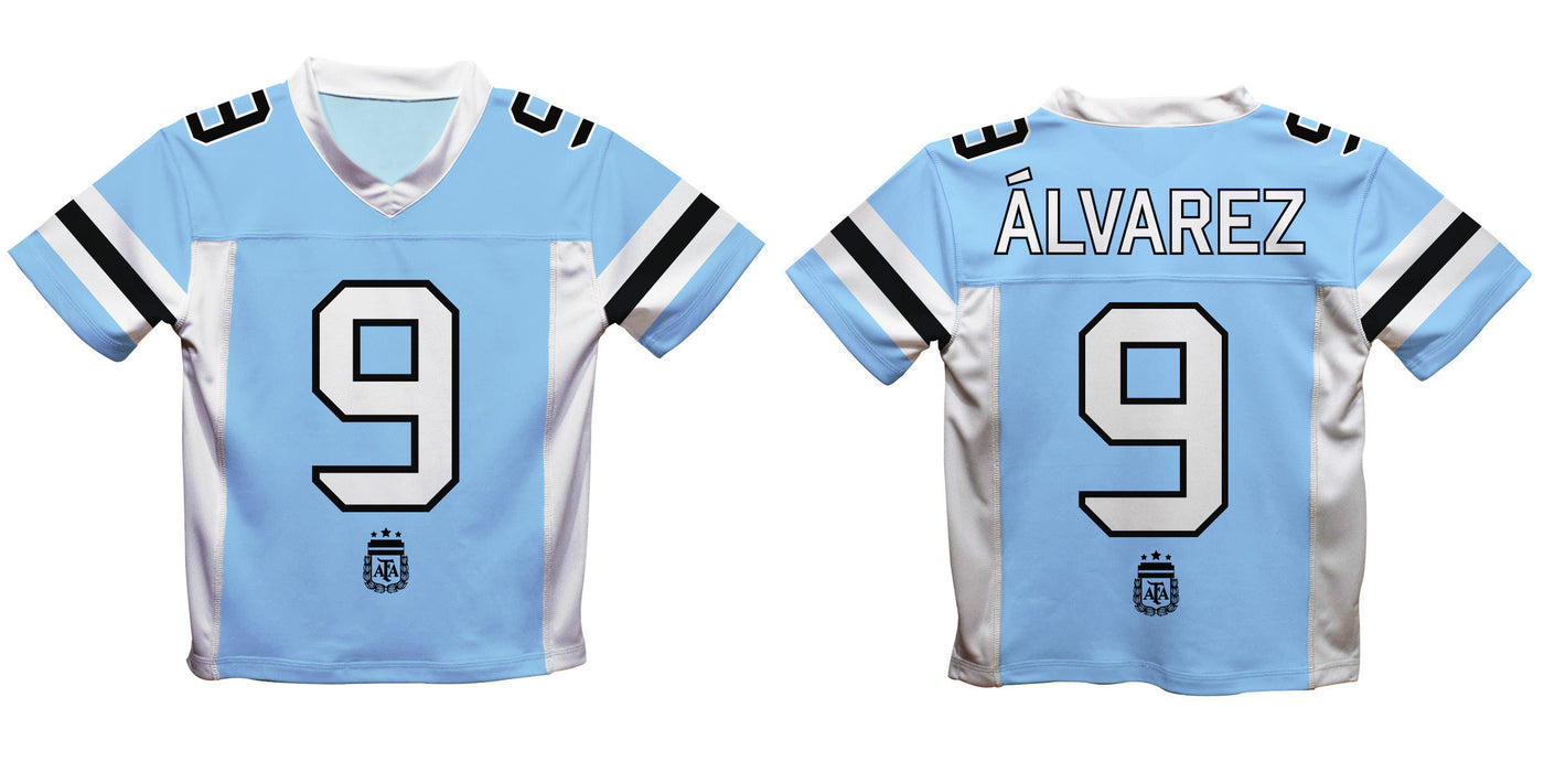 Argentina National Team Julian Alvarez Game Day Ligth Blue Boys Fashion Football Jersey