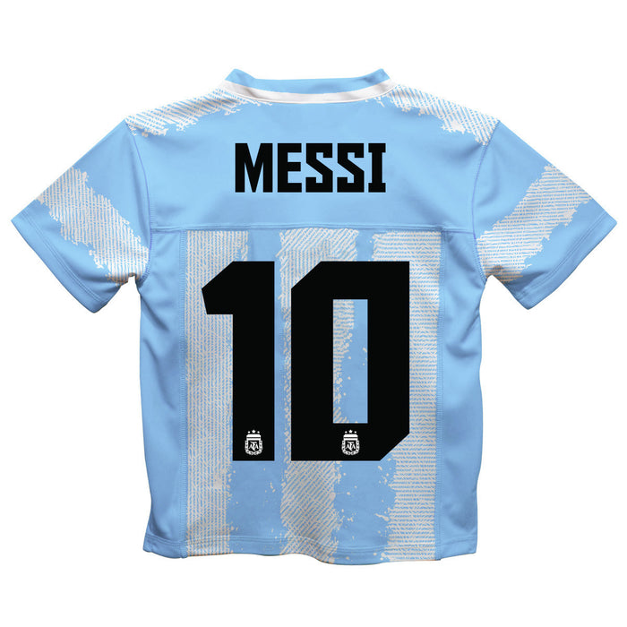 Argentina National Team Lionel Messi Game Day Light Blue Boys Stripes Fashion Football Jersey