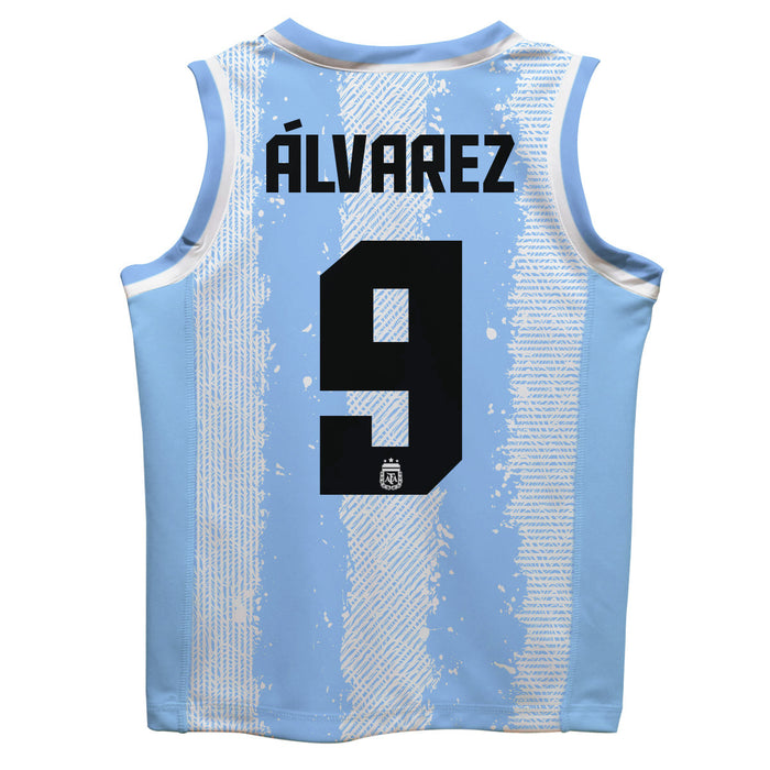 Argentina National Team Julian Alvarez Boys Stripe Fashion Basketball Jersey