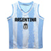 Argentina National Team Lionel Messi Boys Stripe Fashion Basketball Top