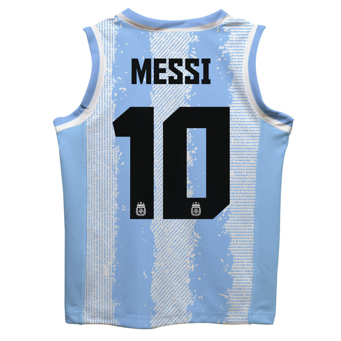 Argentina National Team Lionel Messi Boys Stripe Fashion Basketball Jersey