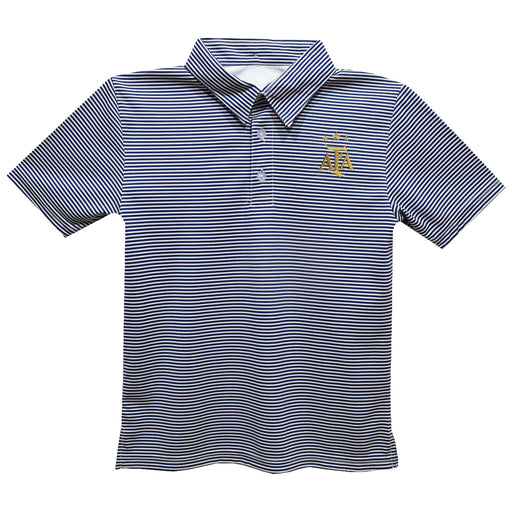 Argentina National Team Embroidered Navy Stripes Short Sleeve Polo Box Shirt